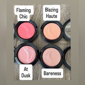 New w/oBox MAC Extra Dimension Blush Bareness At Dusk Flaming Chic Blazing Haute